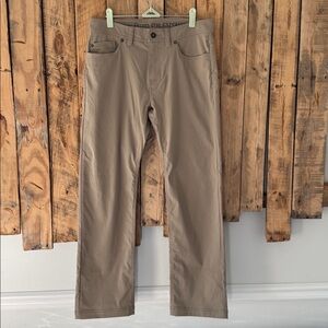 Prana Men's Size 31 Brion Slim Pant II Khaki Tan Nylon Hiking Outdoor Pants